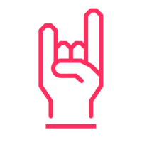 corporate travel hand rockon icon watermelon