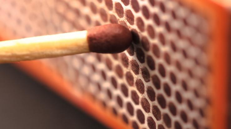Lighting a match 