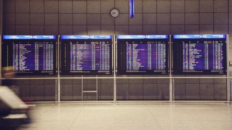 four airport departures screens