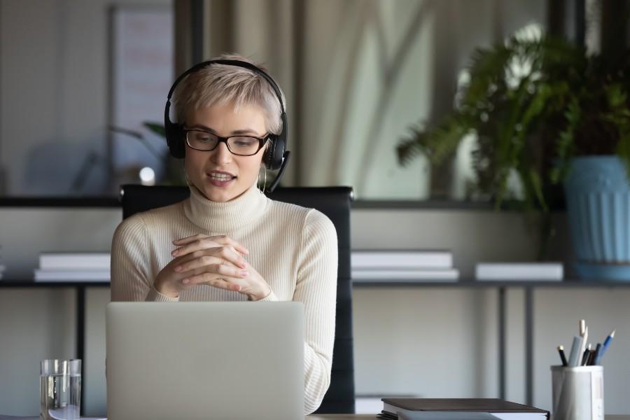 Business woman on phone