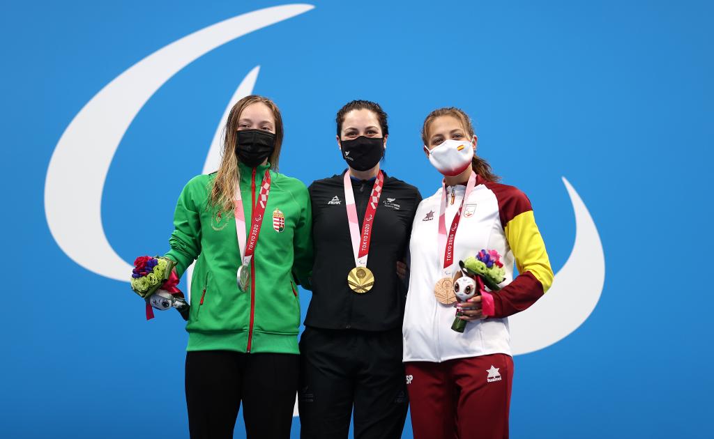 three Paralympic champions on the podium