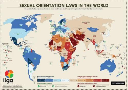 Map of sexual orientation laws around the world