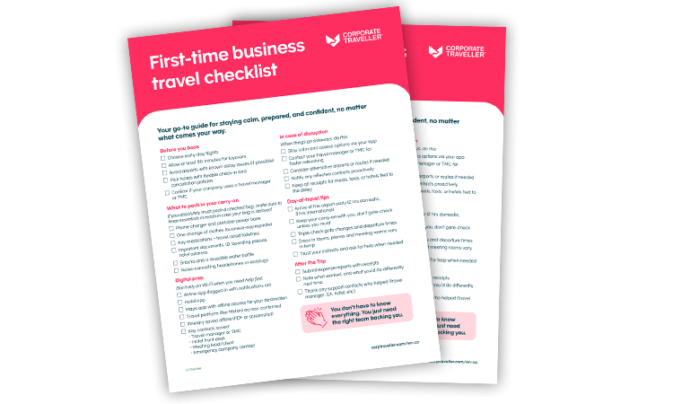 First time business traveller checklist mockup