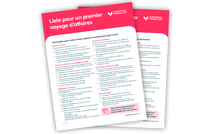 first time business travel checklist French