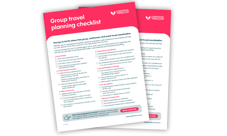 group travel checklist mockup