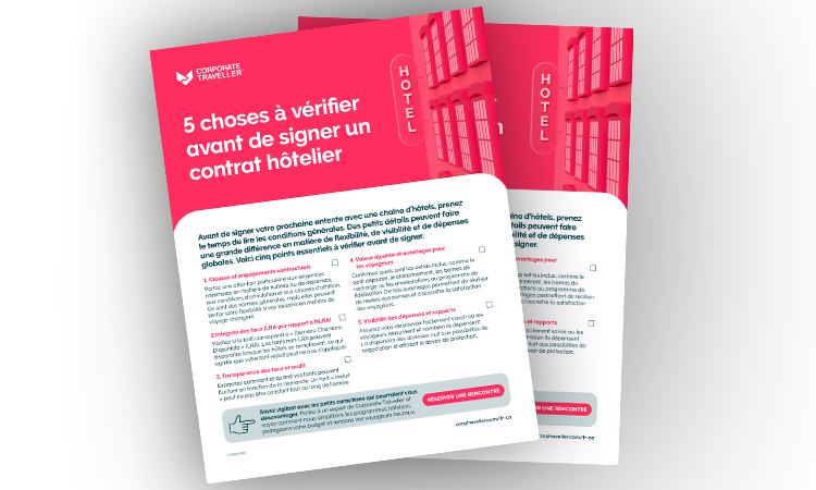 hotel contract checklist in French