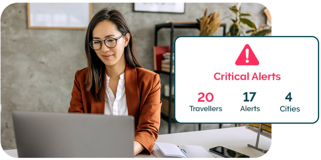 an hr staff looking at critical travel alerts