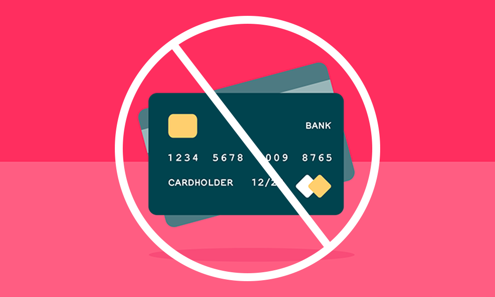 a stack of credit card crossed out