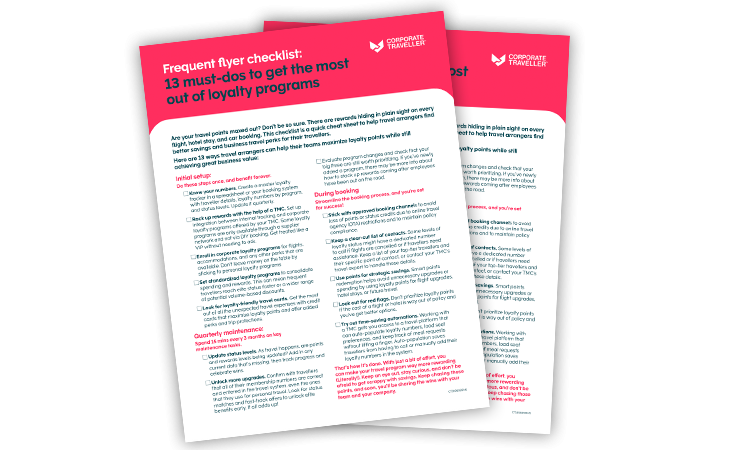 frequent flyer checklist mockup