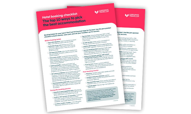 hotel booking checklist mockup