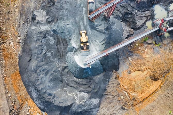 Birds eye view of a mine 