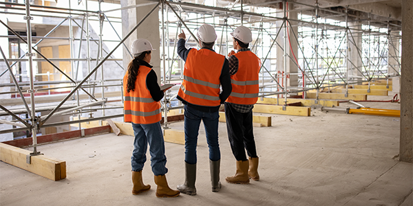 three construction workers