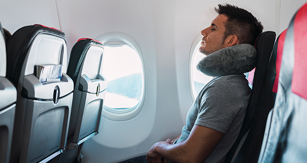 Man sitting in economy.